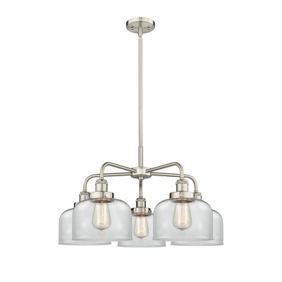 Lustre en verre à 5 lumières Bell
