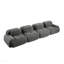 Canapé modulaire 4 places - tissu velours côtelé, éponge haute résilience 32D, design ergonomique - gris-129466647