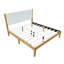 Structure de lit plateforme Mid-Century moderne avec tête de lit tapissier, support de lattes en bois massif, aucun sommier requis, assemblage facile, très grand lit, naturel-404035128-404035132