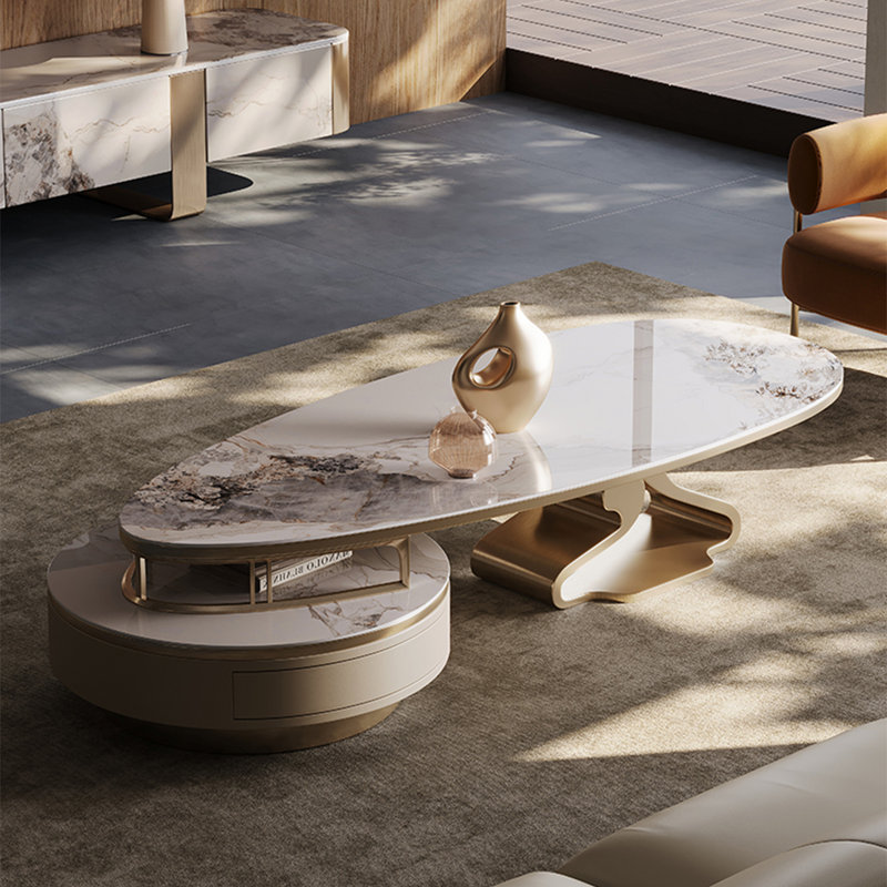 Table basse moderne en granit minimaliste