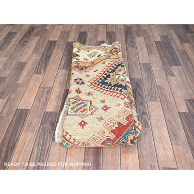 8'x8' Rayon From Bamboo Brown Special Kazak Geometric Design Wool Hand Knotted Rug 26E6D29A1F2941618073F0CF295E21C5