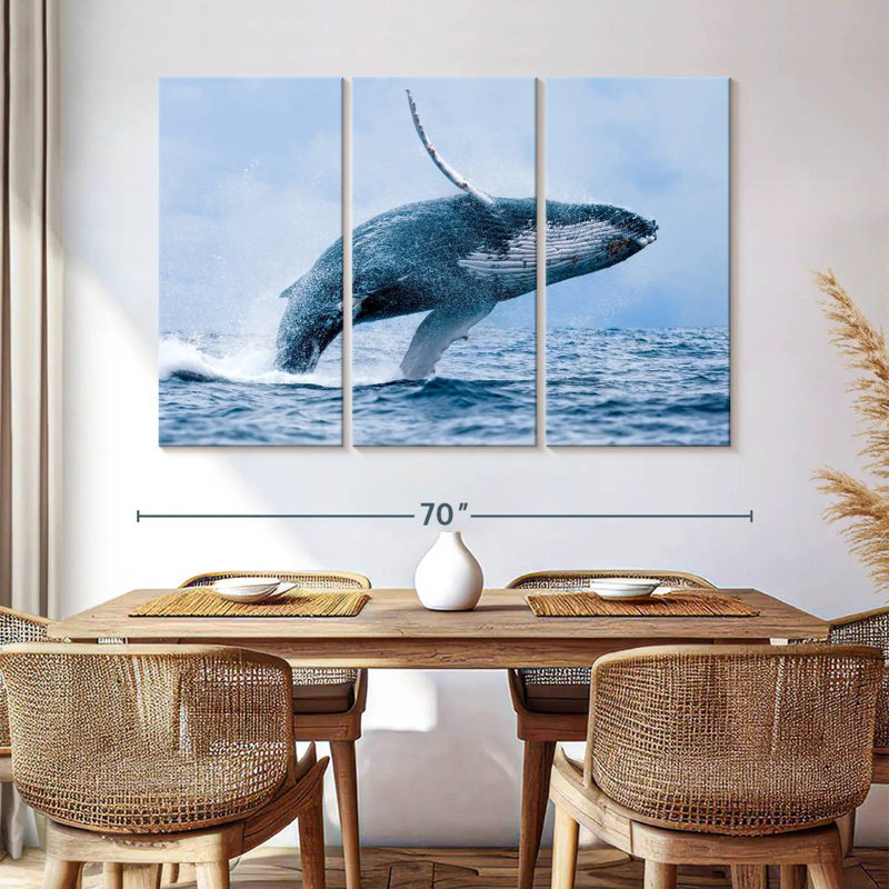 Brampt Leaping Humpback Whale, 42" H x 65" W