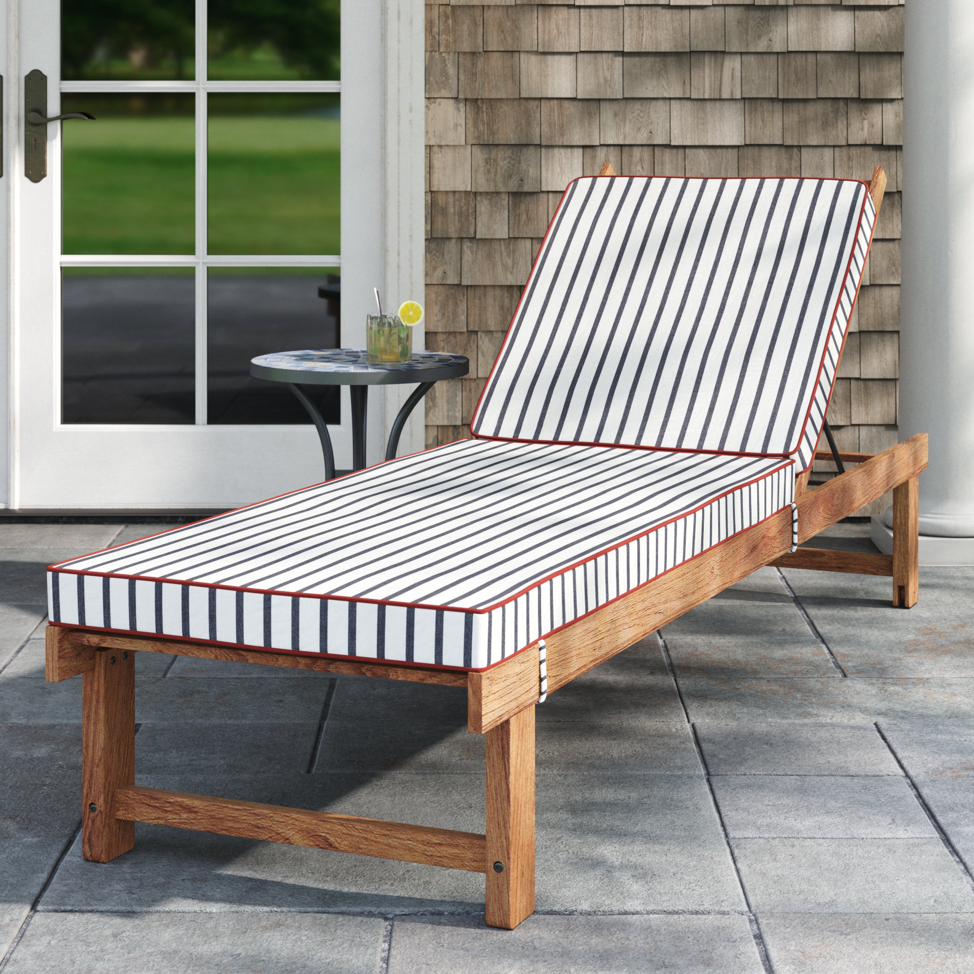 Corley Hinged Outdoor Sunbrella Seat Cushion, 78" W x 21" D