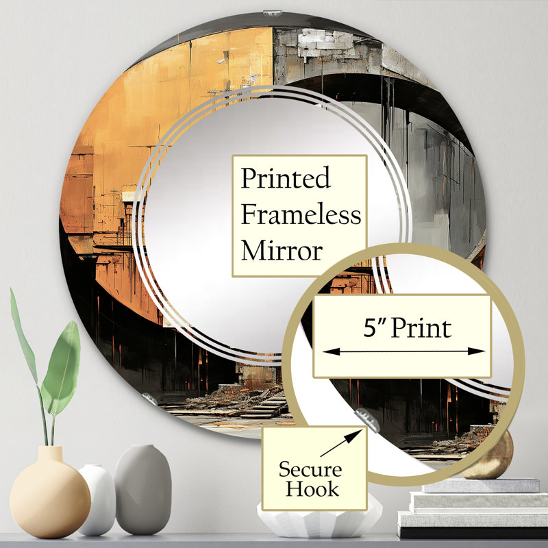 Chemisier - Miroir mural moderne rond, 24 po x 24 po