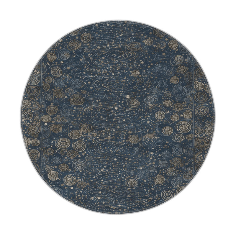 Nature Gray Indoor and Outdoor Area Rug, Round 5'