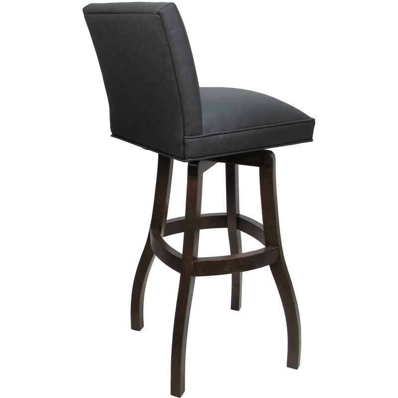 Tabouret de bar pivotant en bois sur base en S, Gris, Noyer foncé, Bar Stool (34" Seat Height)
