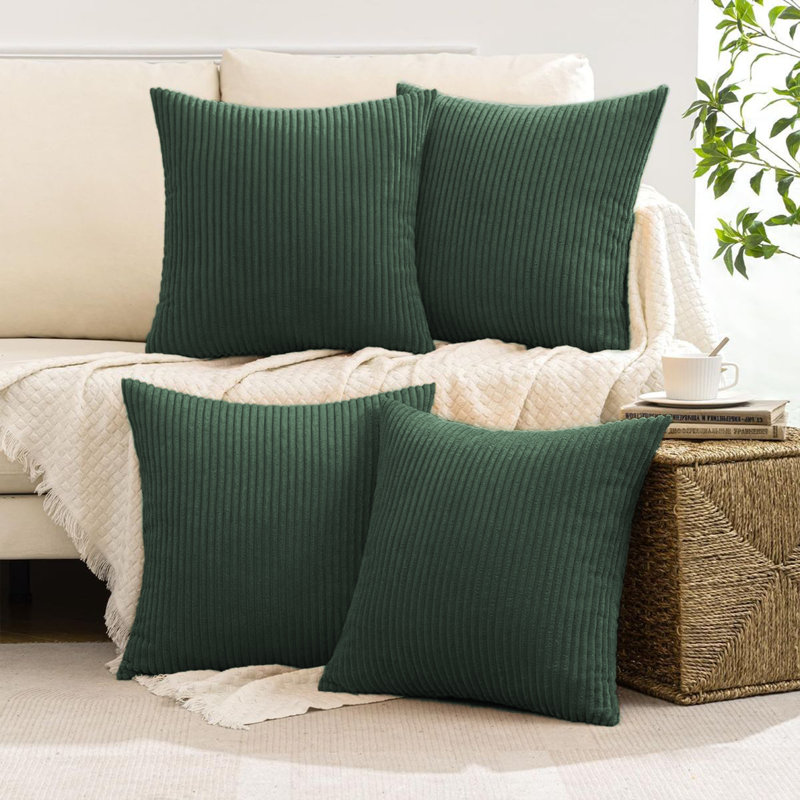 Cotton Square Cushion, Hunter Green