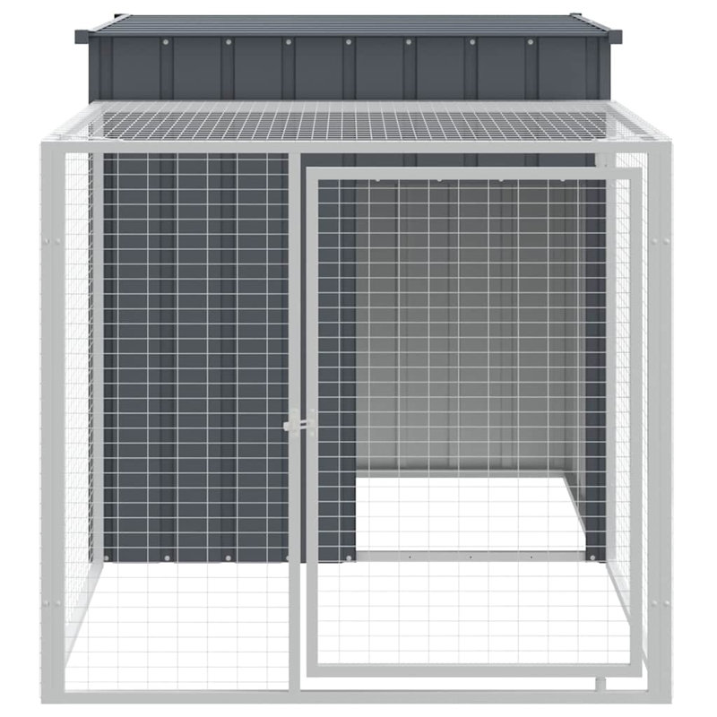 Grande cage à poulets durable en acier galvanisé anthracite