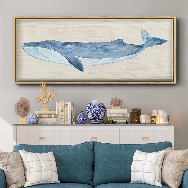 Rustic Whale II- Framed Canvas