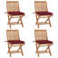 Chaise de patio pliante en teck avec coussin-54347843