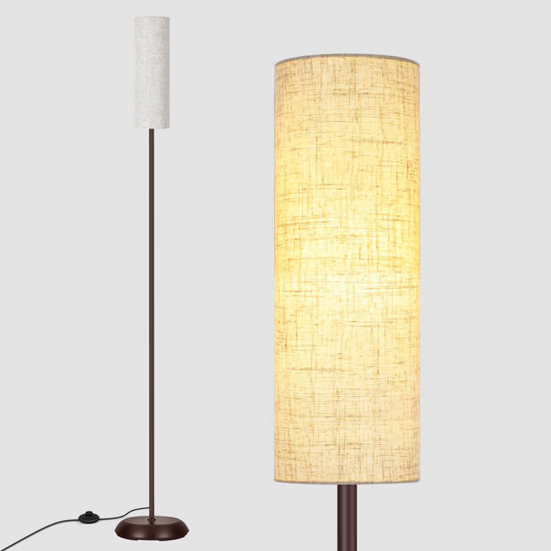 167cm Powder Coated Traditional Floor Lamp, Brown, white and pink