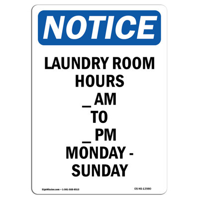 «Laundry Room Hours Am to Sign»