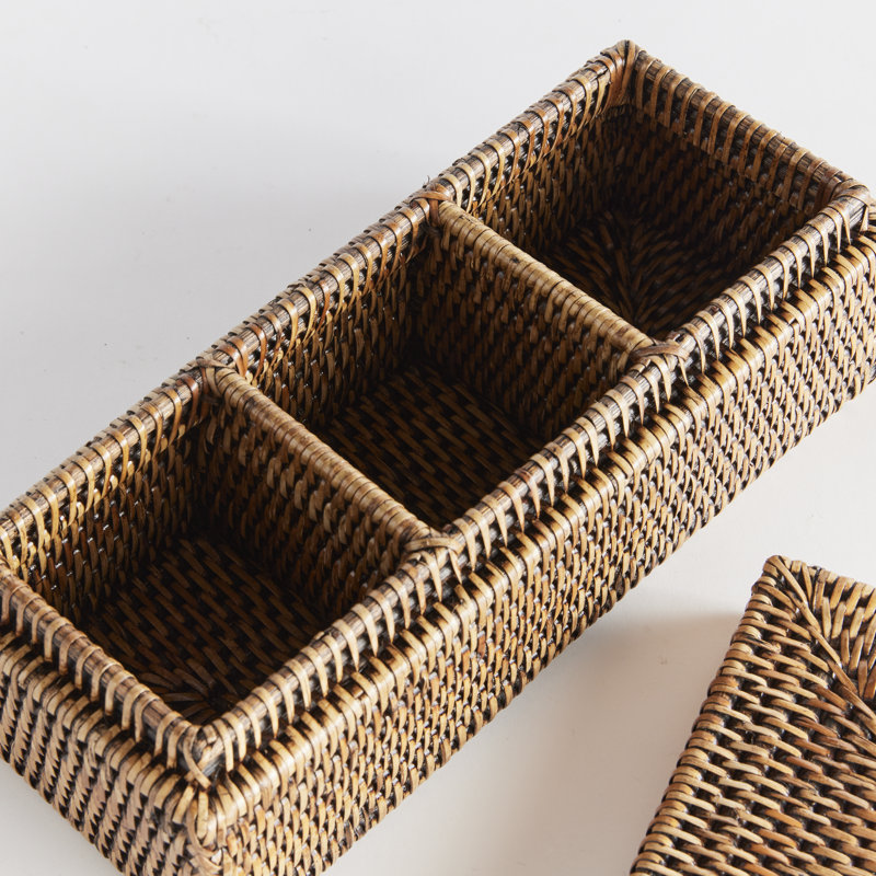 Gardena Handmade Wicker Decorative Box, Brown