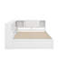 Structure de lit de jour avec 2 tiroirs et tablettes de rangement, canapé-lit d'angle en bois avec ports USB et DEL-1360286967