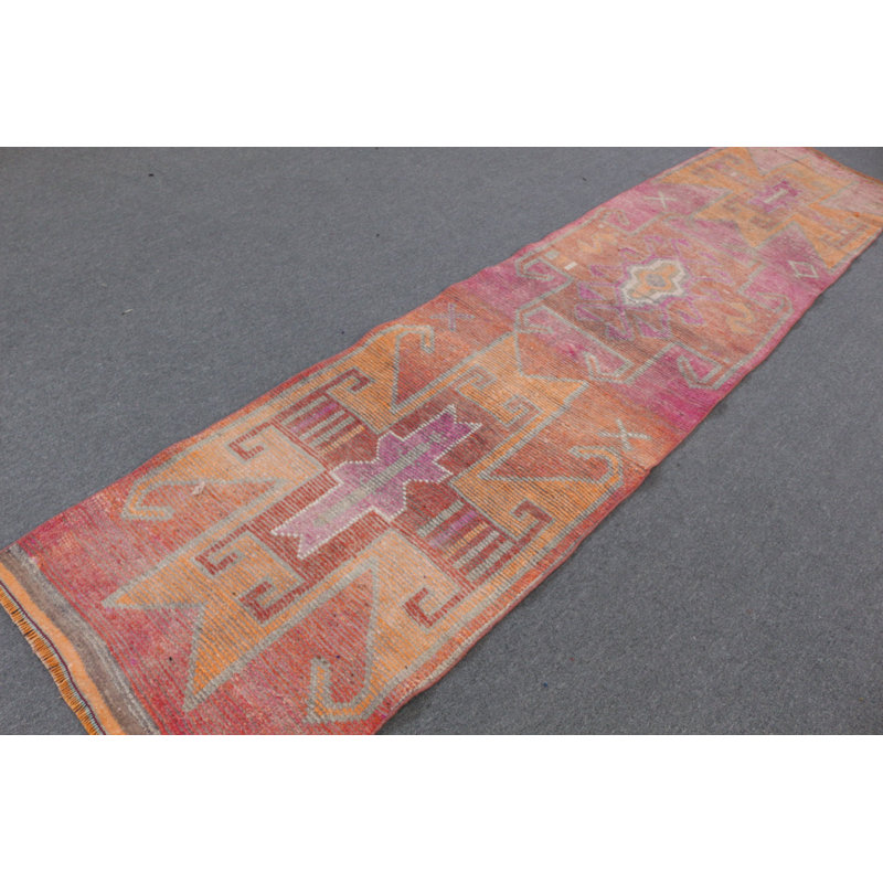 Tapis turc fait à la main en orange pour embellir votre cuisine ou votre escalier