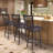 Akintunde Swivel Counter or Bar Height Armless Bar Stool in Auburn Bay with Brown Pu Upholstery-2044030164