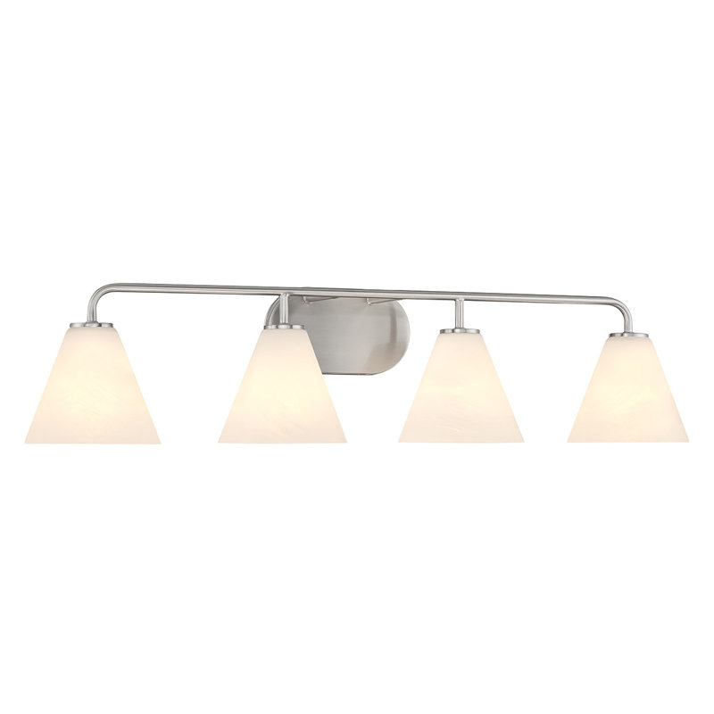  Éclairage pour salle de bain 4 lumières Blair en nickel satiné Blair, Nickel satiné, Quatre lumières