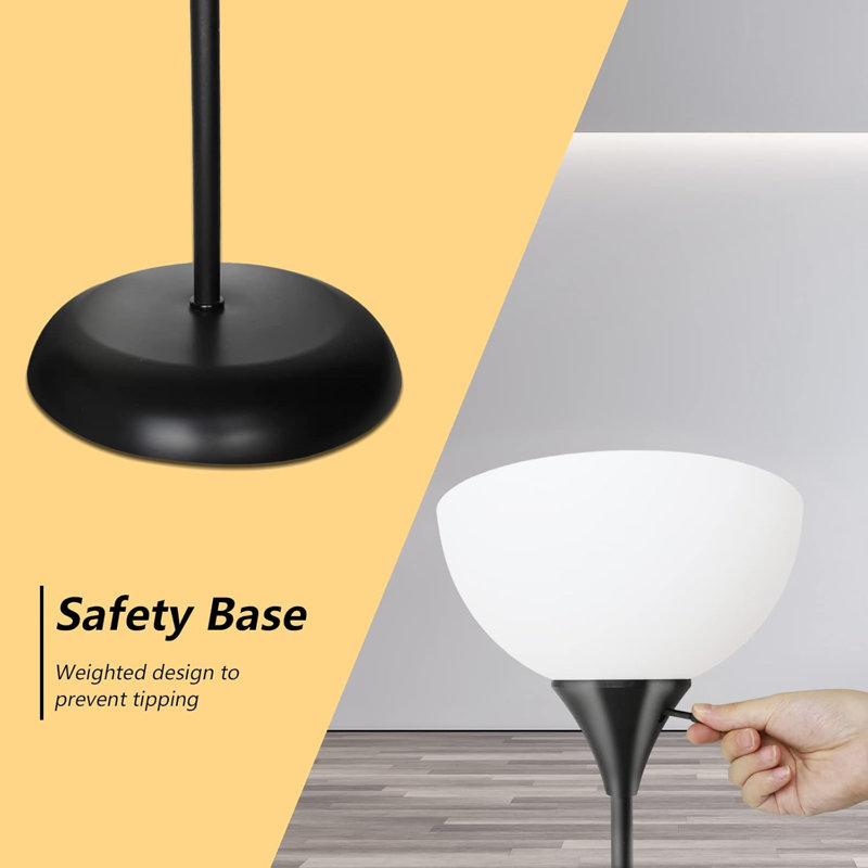 Modern LED Floor Lamp With Minimalist Design - Adjustable Reading Light For Living Room, Bedroom, Office, Black