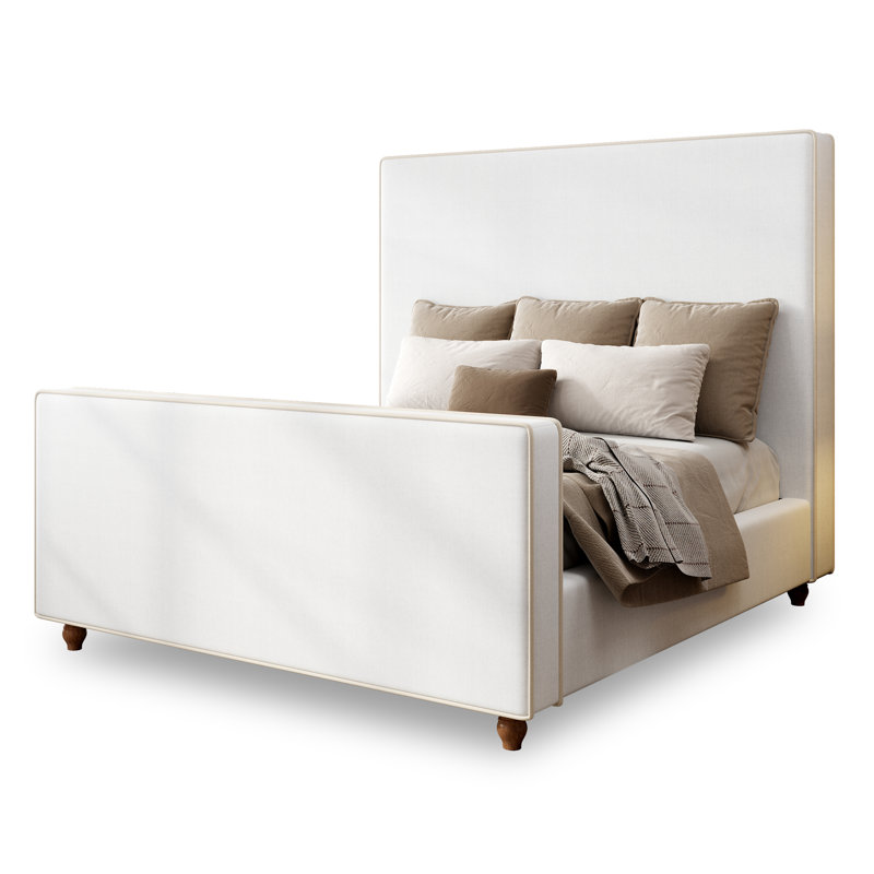 King Upholstered Panel Platform Bed, King