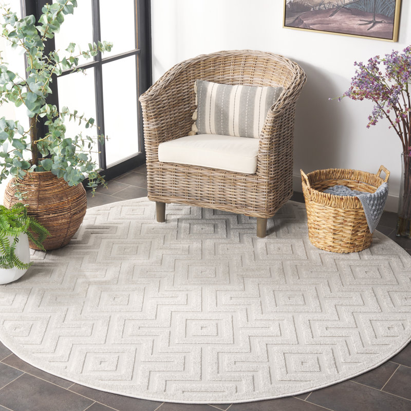 Tapis à motif géométrique Mehjabin Stella, Carré 6 pi 7 po