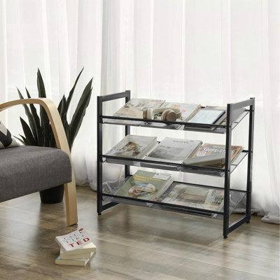 Range-chaussures, range-chaussures à 3 niveaux, rangement pour chaussures en métal pour le garage, étagère à chaussures empilable, avec tablettes réglables plates ou en angle