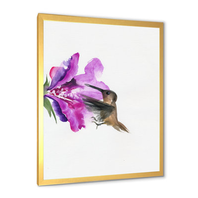 Fleur fuchsia rétro - peinture sur toile