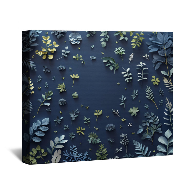 Leaf Pattern Canvas Gallery Wrap - Floral Wall Decor in Many Sizes, 16 x 16 inches