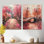 Pink Brown Spring Bridge of Dreams Blooms I – Architecture Metal Wall Art Print Set of 2
