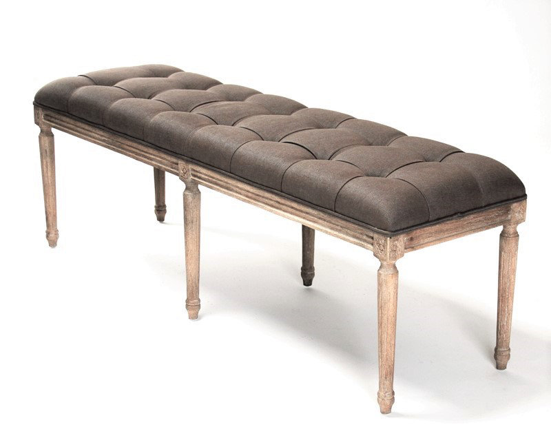 Louis Bench, Aubergine Linen