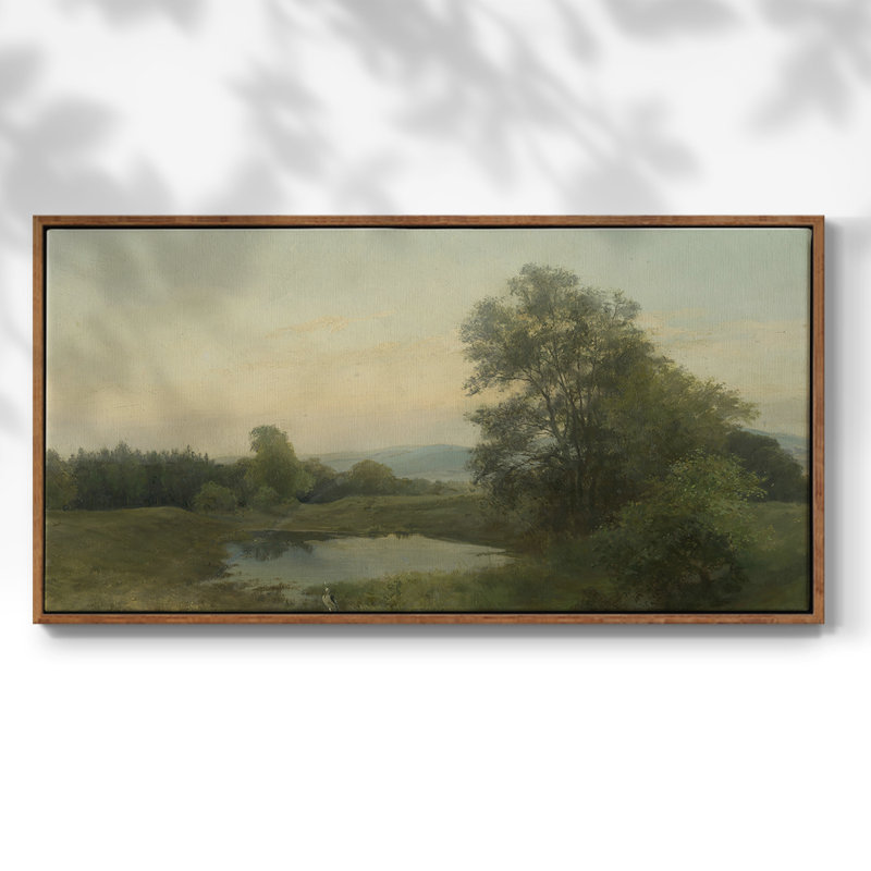 Série paysage - DCCDIX - Toile tendue avec châssis, prête à être accrochée, H 25 po x l 49 po, Noyer