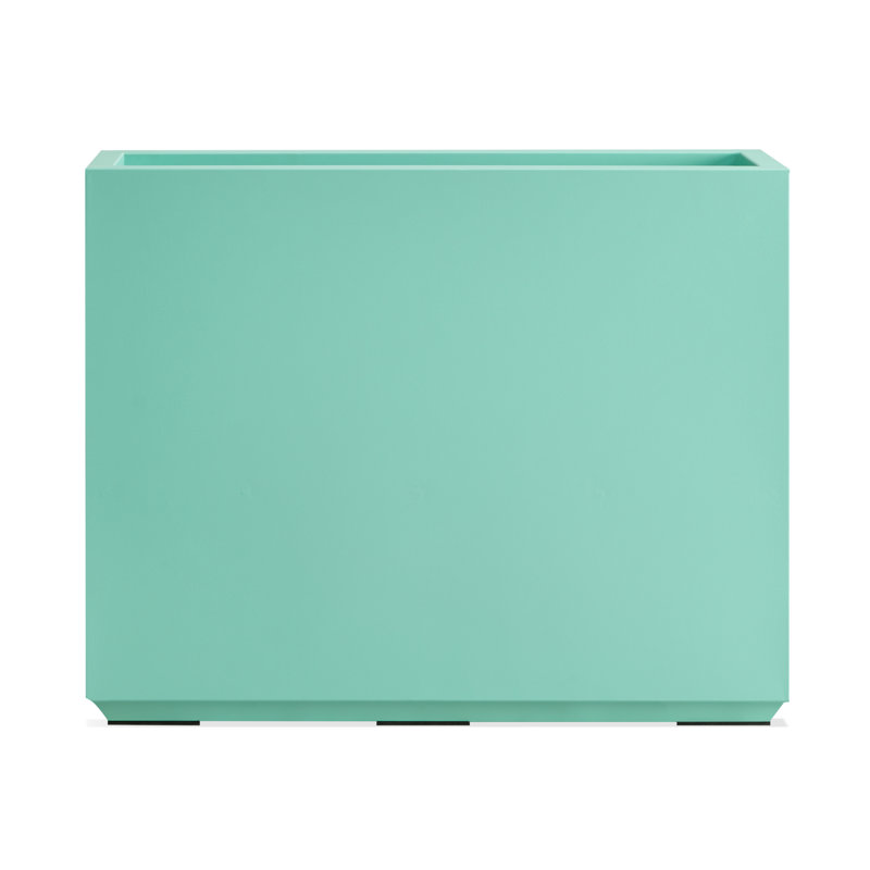 Metal Planter Box Black, Aqua Blue, 24.02" H x 30" W x 9.84" D