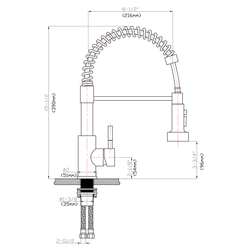 Logmey Pull Down Kitchen Faucet