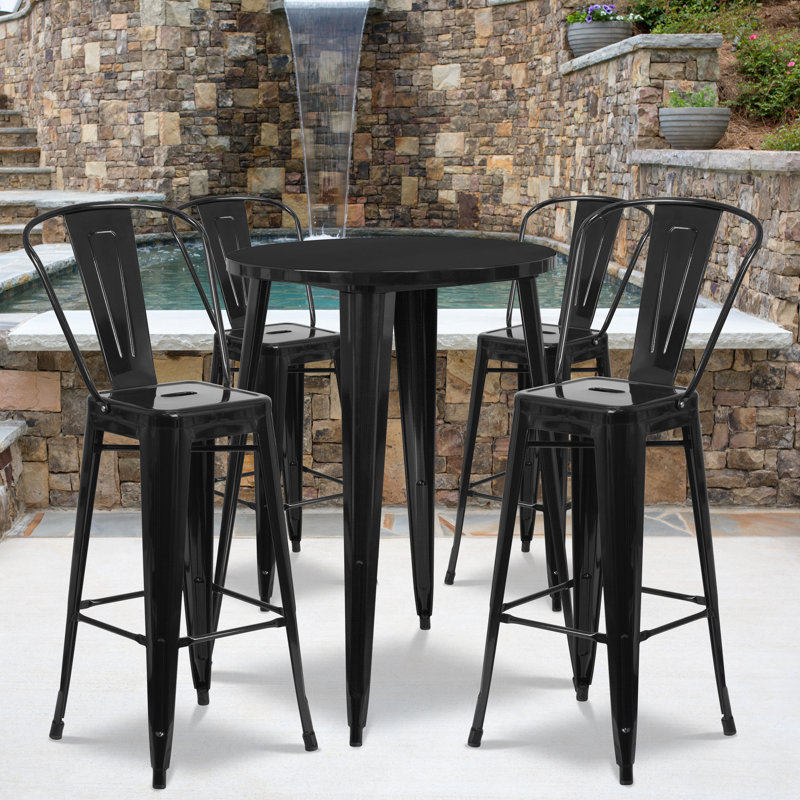 Ensemble de tables de bar Williamston, Noir, H 41 po x l 30 po x L 30 po