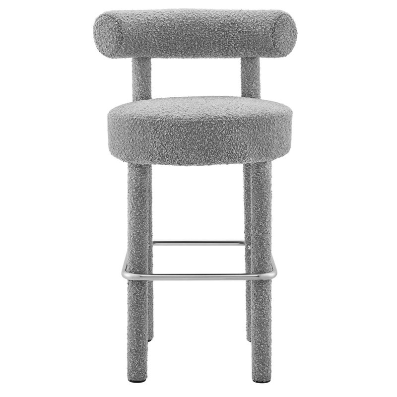 Modway Toulouse Counter/Bar Stool, Light Gray, Bar Stool (30” Seat Height)