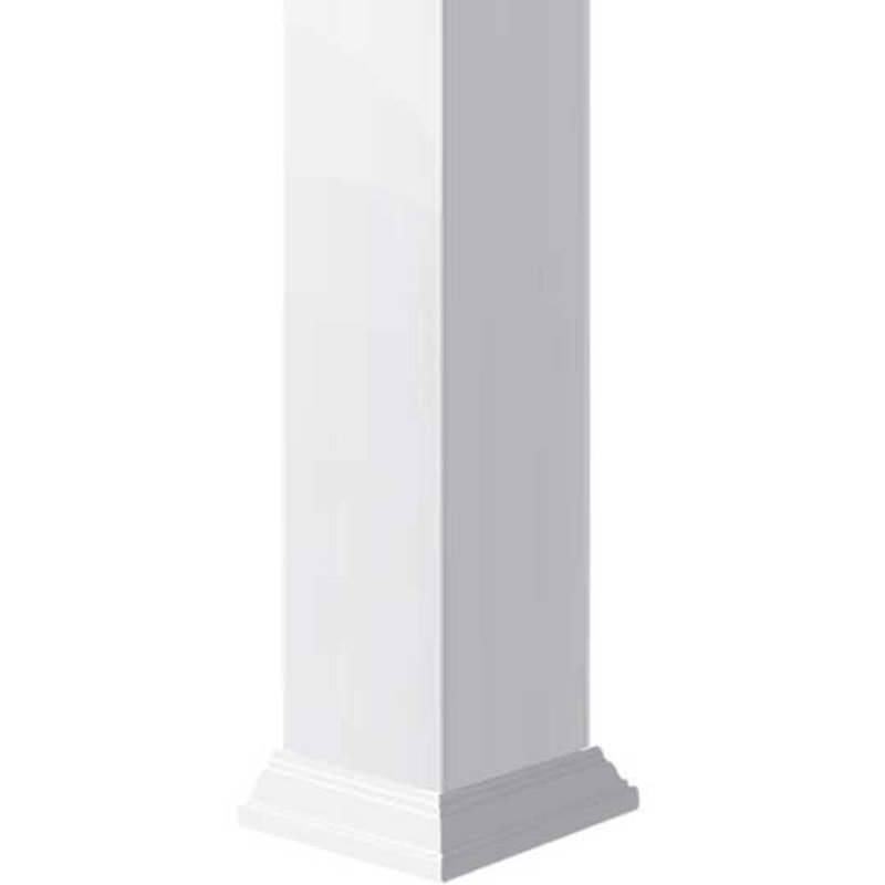 Colonne carrée classique en PVC lisse non effilée Craftsman, base standard et base standard, H 60 po x l 5,63 po