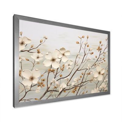 Harmonie II blanche sur cornouiller blanc sur toile