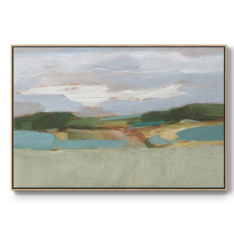 High Noon Vista Study II, H 27 po x l 41 po x P 2 po, Toile naturelle avec cadre flottant, Non