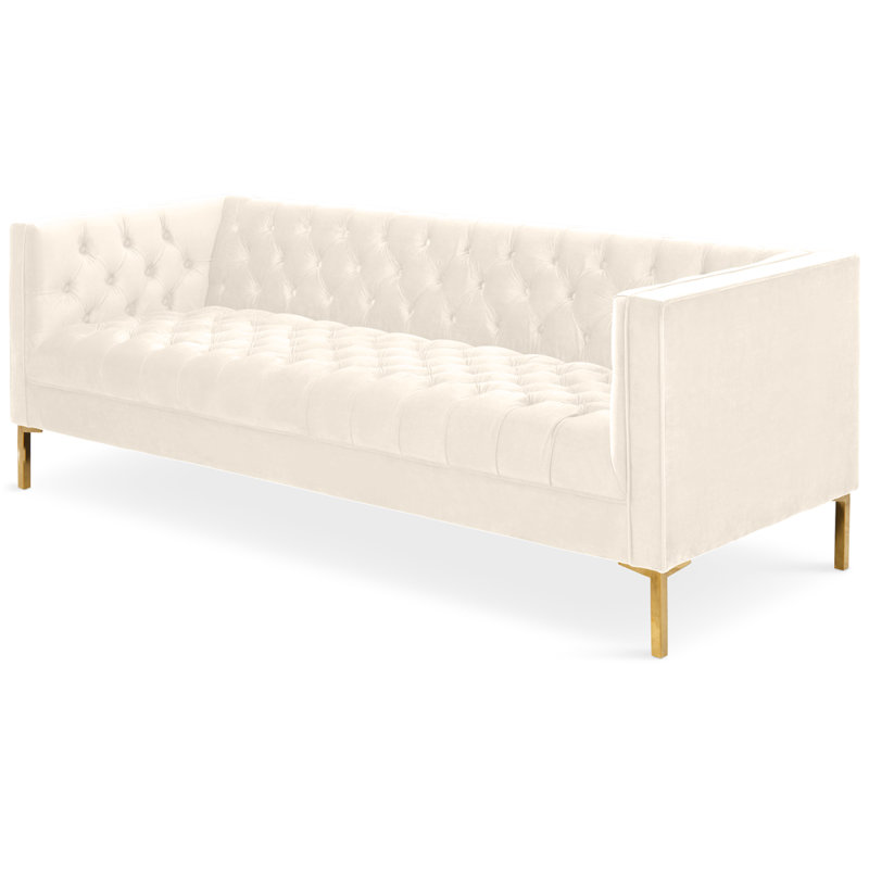 Dunkelberger 82.5'' Velvet Sofa, Cream