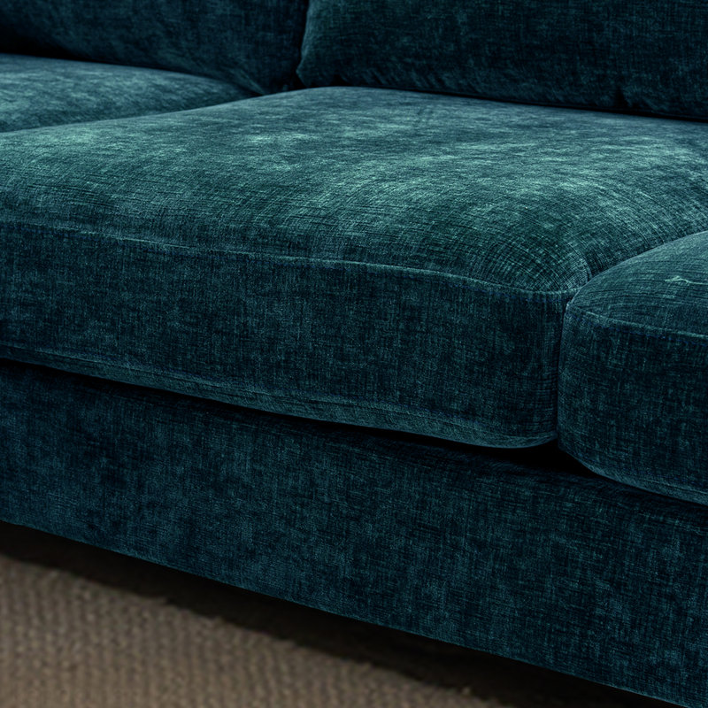 Canapé modulaire 3 pièces Donnica, 100 % polyester bleu sarcelle