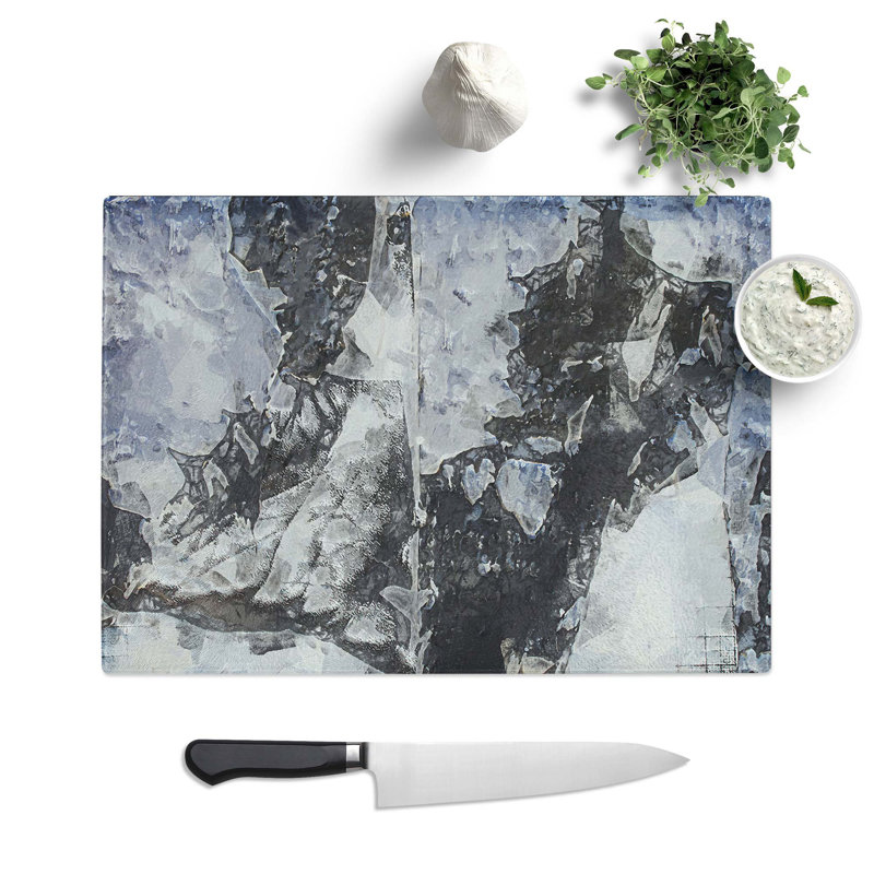 Tempered Glass Torn in Abstract Chopping Board, 28.5 cm W x 20 cm L