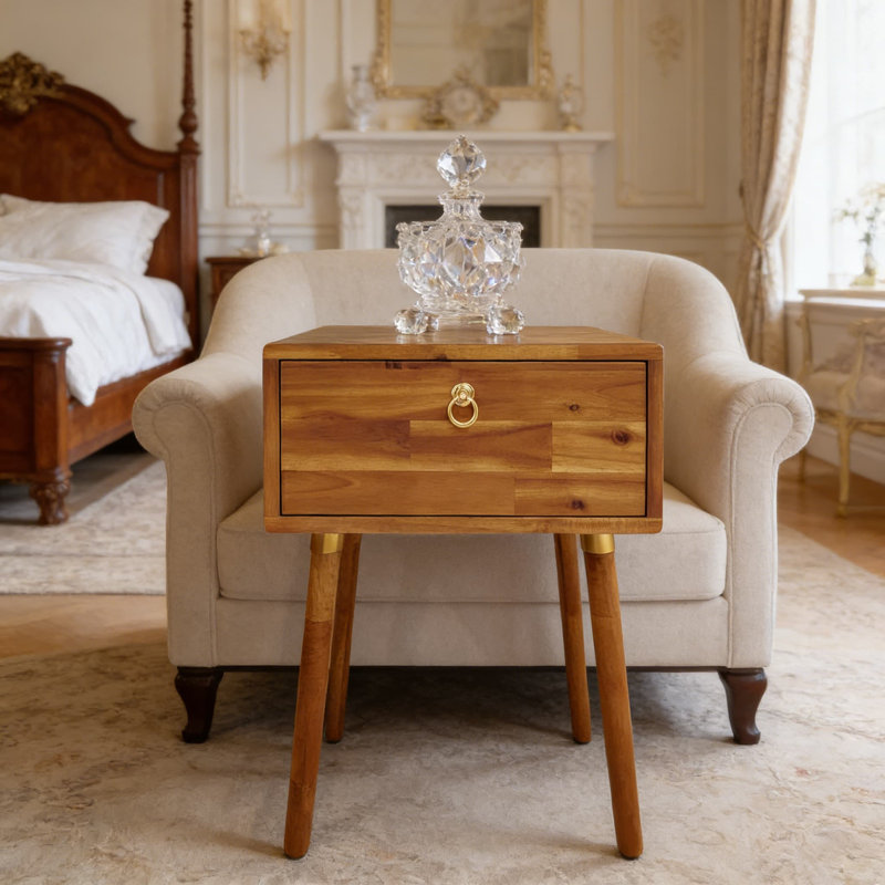 Table de chevet en bois massif Caden