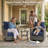 3 Piece Patio Furniture Set, Outdoor Swivel Rocker Patio Chairs Set Of 2 With Side Table, High-back Wicker Patio Furniture With 6" Cushions For Porch, Balcony, Garden, Poolside, Gray/Blue-1747068429