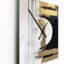 Minimal Joy en noir et or V - peinture abstraite horloge murale surdimensionnée-99634531