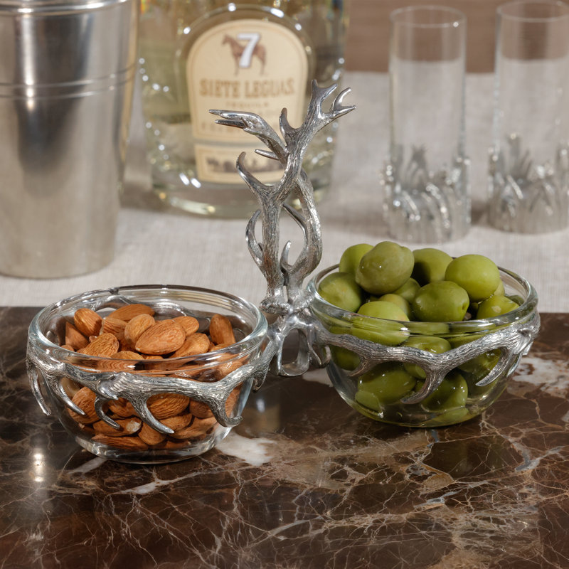 Barnstable Pewter & Glass Condiment Set