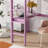 Twin High Loft Bed, Rubber Wood  Loft Bed With Safety Guardrail, Built-In Desk, Ladder,Pink-880247319