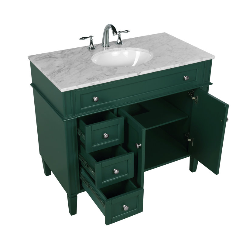 Meuble-lavabo simple 40 po Rivers, Vert