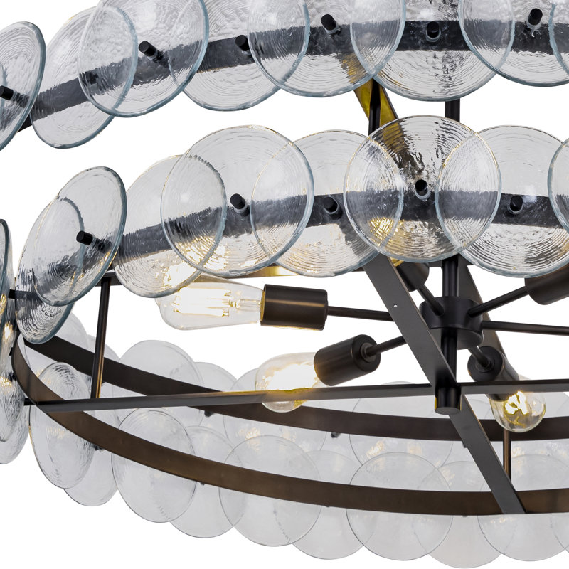 Lustre Norrin, Bronze industriel / transparent texturé