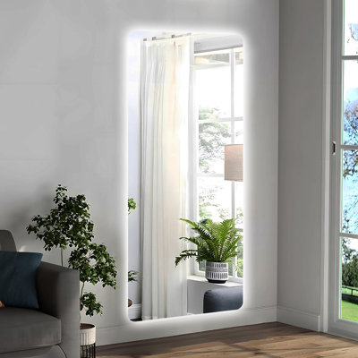 65"X21" Dressing Mirror With Lights - 3 Lighting Modes, Deformation, Good Heat Dissipation, Silver 65X21in Wall Hanging, Shatter, Long Service Life, Color Temperature Control, Deformation,