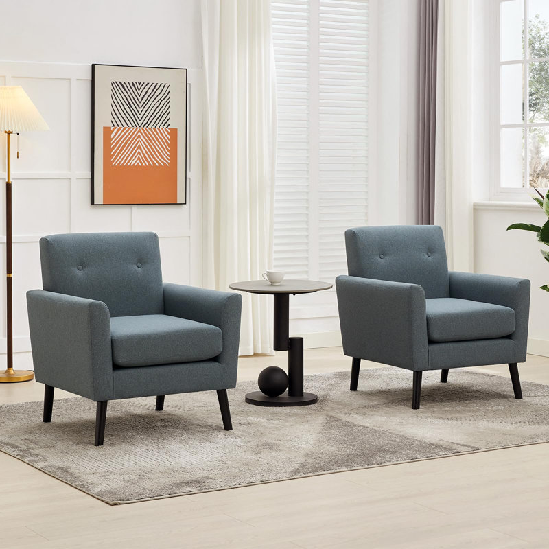 Upholstered Accent Chair, 85 cm H x 70 cm W x 73 cm D, Blue