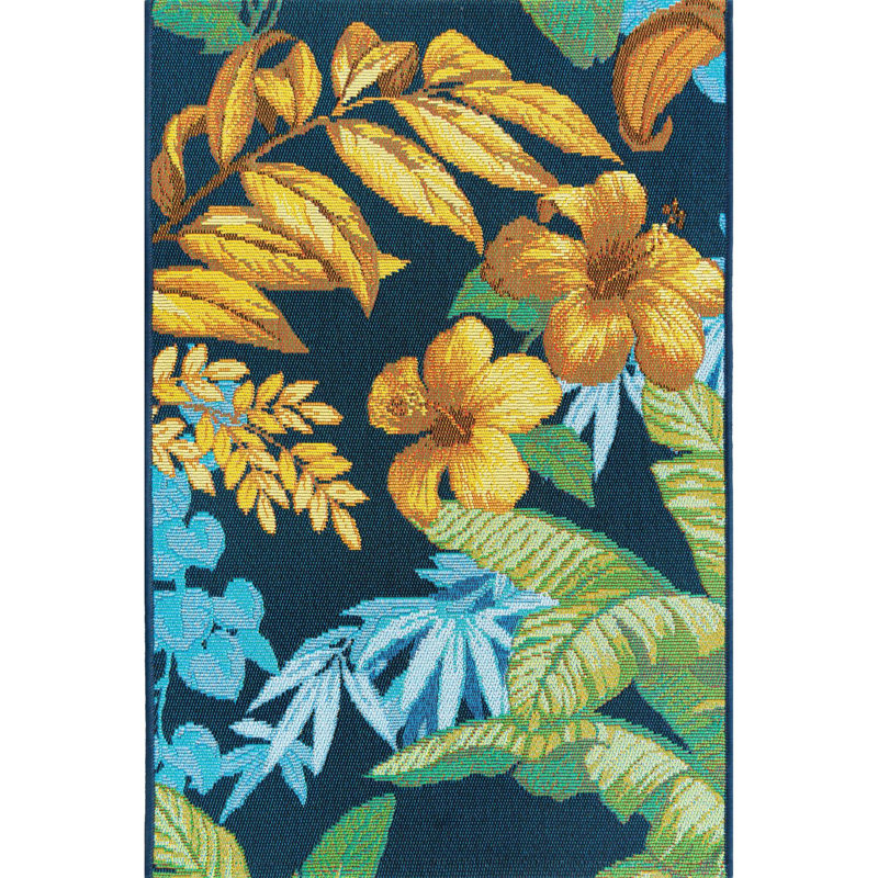 Brett Washable Floral Indoor / Outdoor Rug, Rectangle 2' x 3'